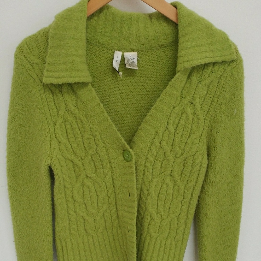 Green Button-Up Sweater
